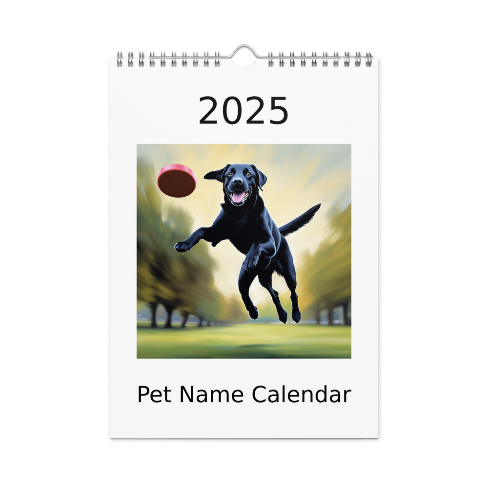 PugMug Custom Black Labrador Retriever Wall Calendar (2026)
