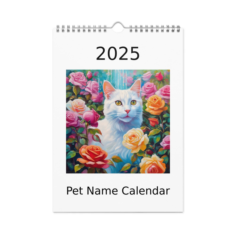PugMug Custom White Companion Cat Wall Calendar (2026)