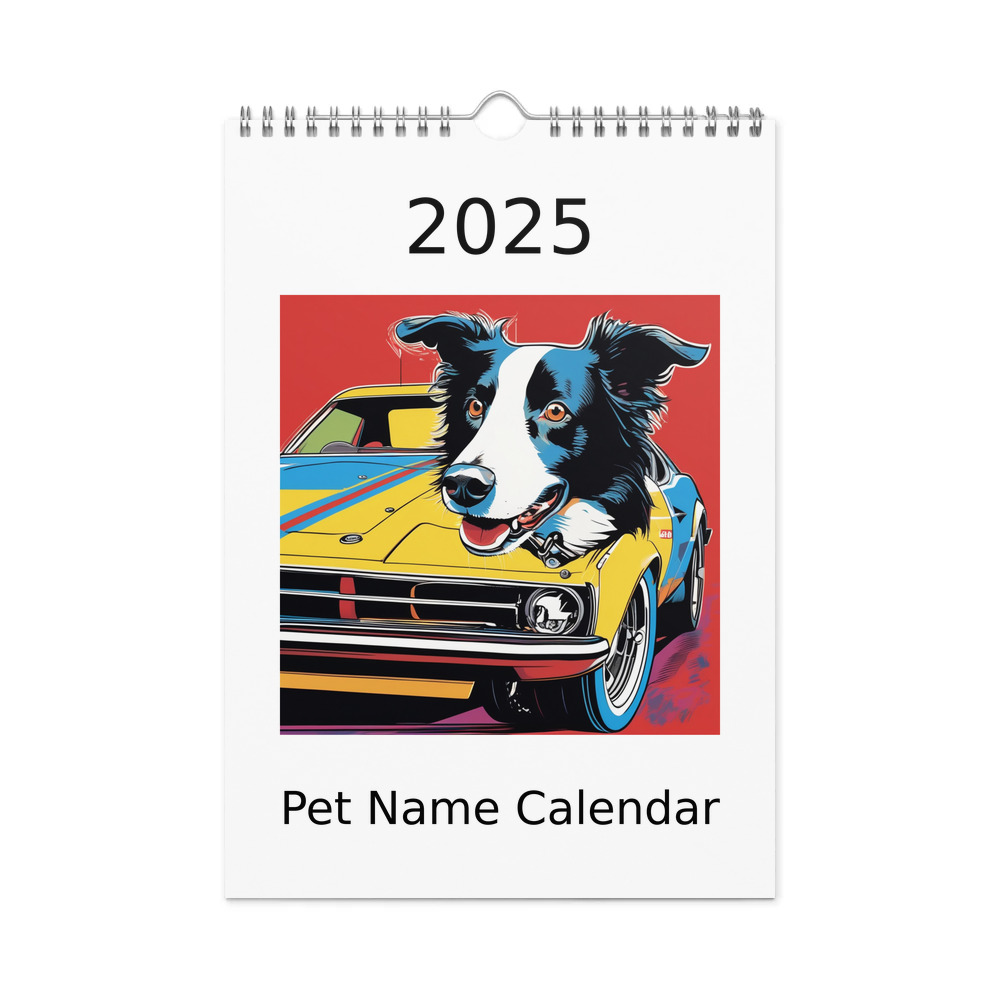 PugMug Custom Border Collie Wall Calendar (2026)