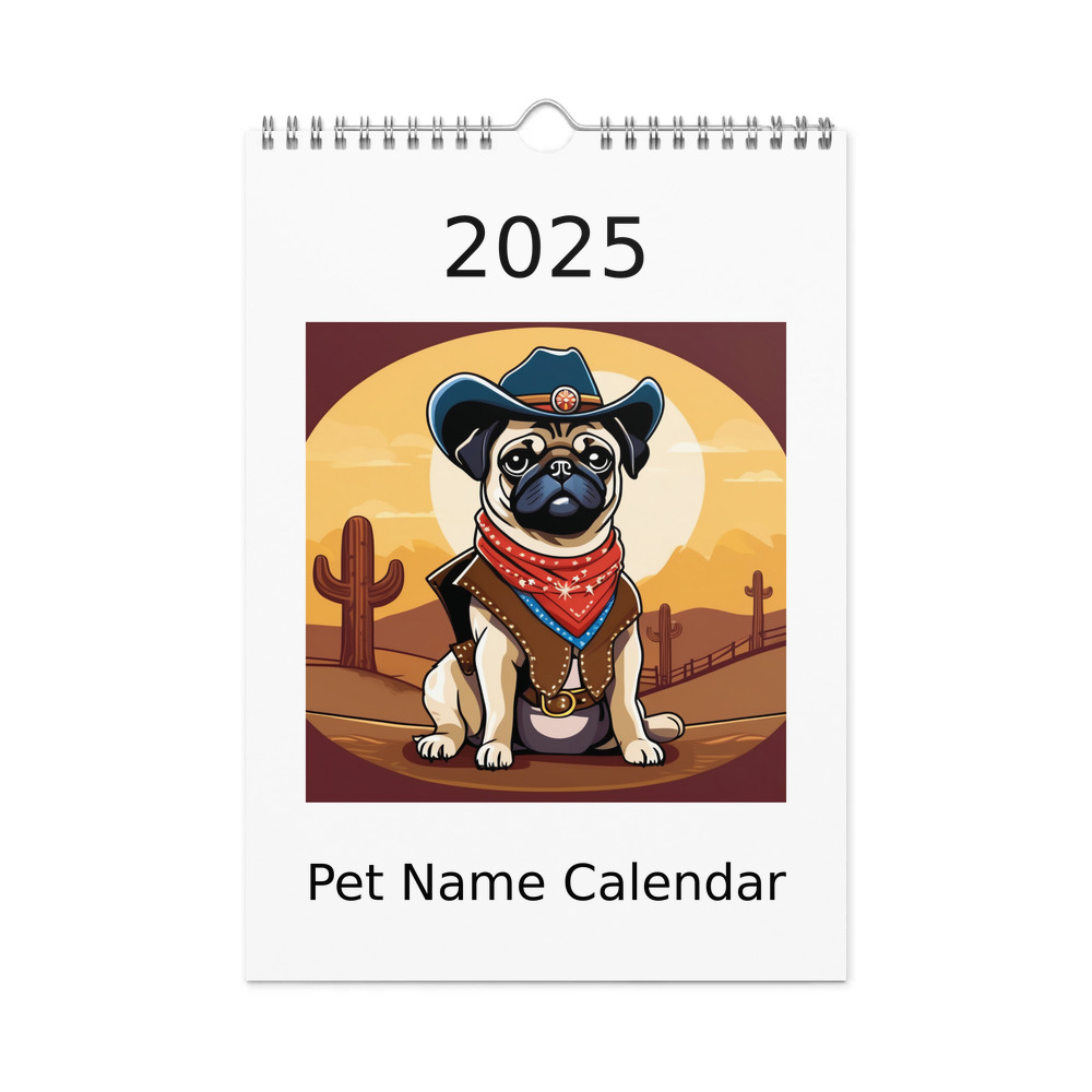 PugMug Custom Pug Wall Calendar (2026)
