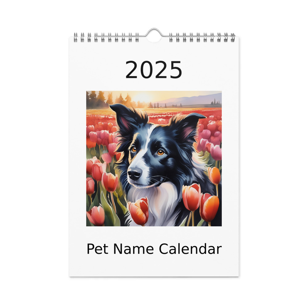 PugMug Custom Border Collie Wall Calendar (2026)