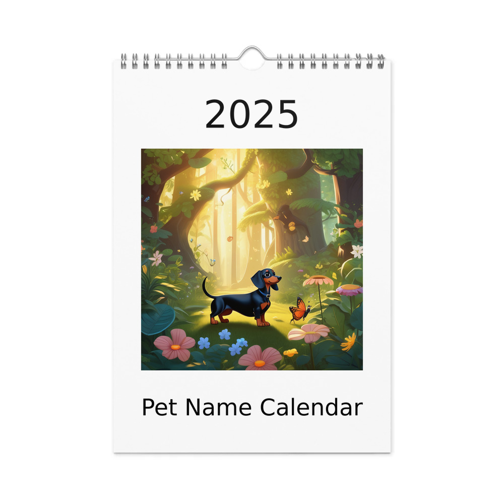 PugMug Custom Black Dachshund Wall Calendar (2026)