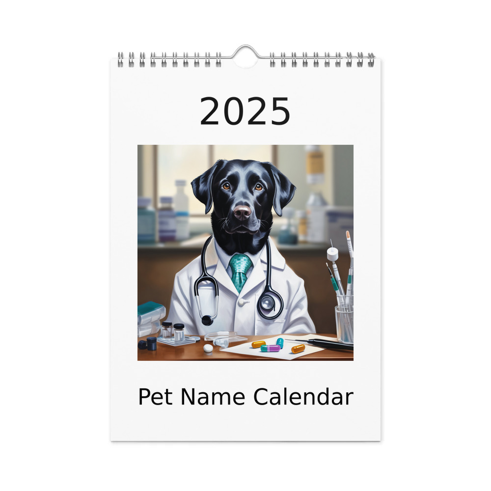 PugMug Custom Black Labrador Retriever Wall Calendar (2026)