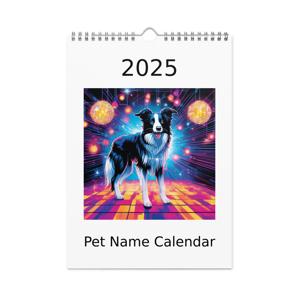 PugMug Custom Border Collie Wall Calendar (2026)