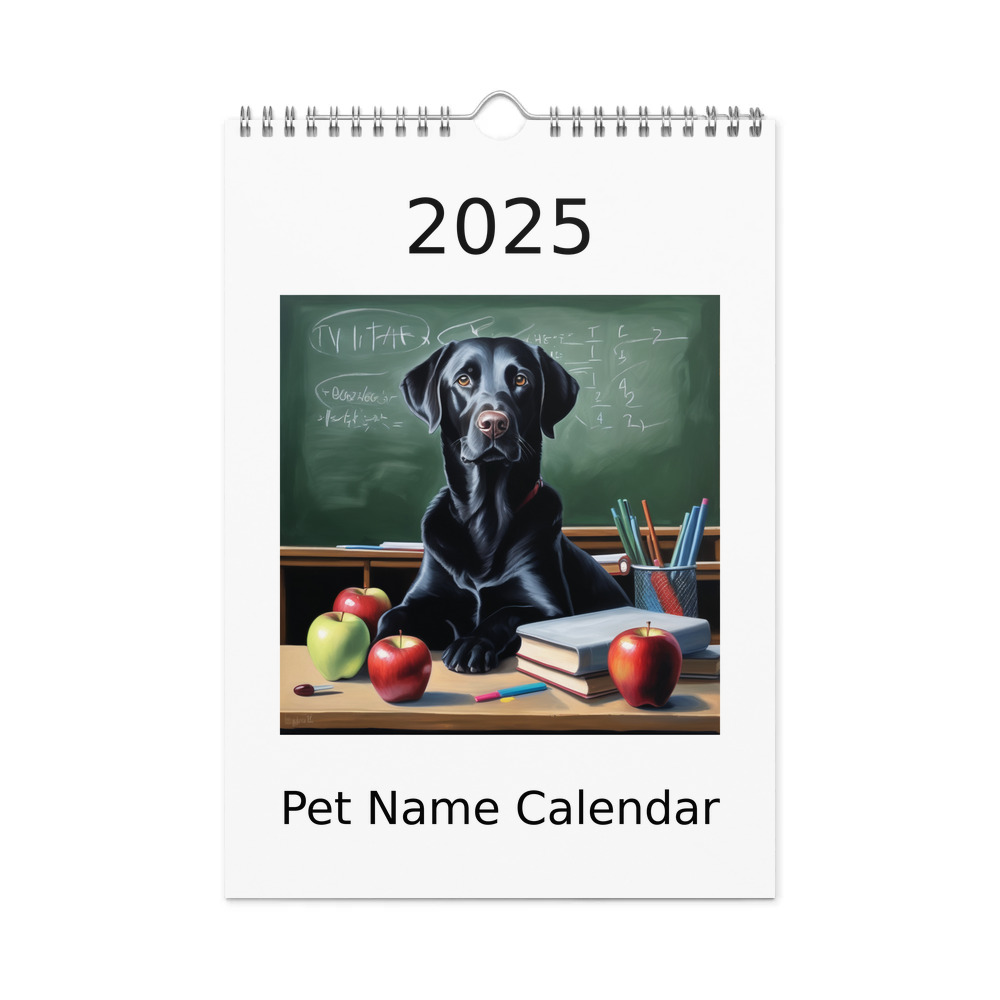 PugMug Custom Black Labrador Retriever Wall Calendar (2026)