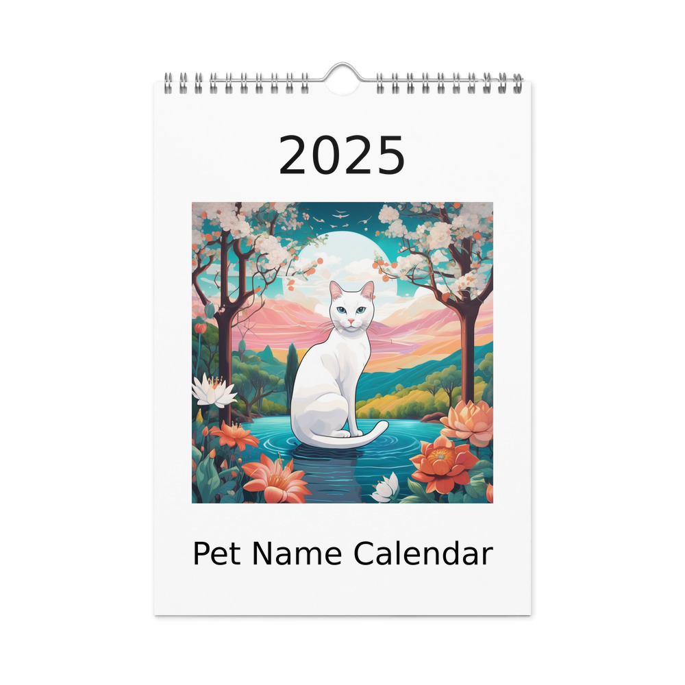 PugMug Custom White Companion Cat Wall Calendar (2026)