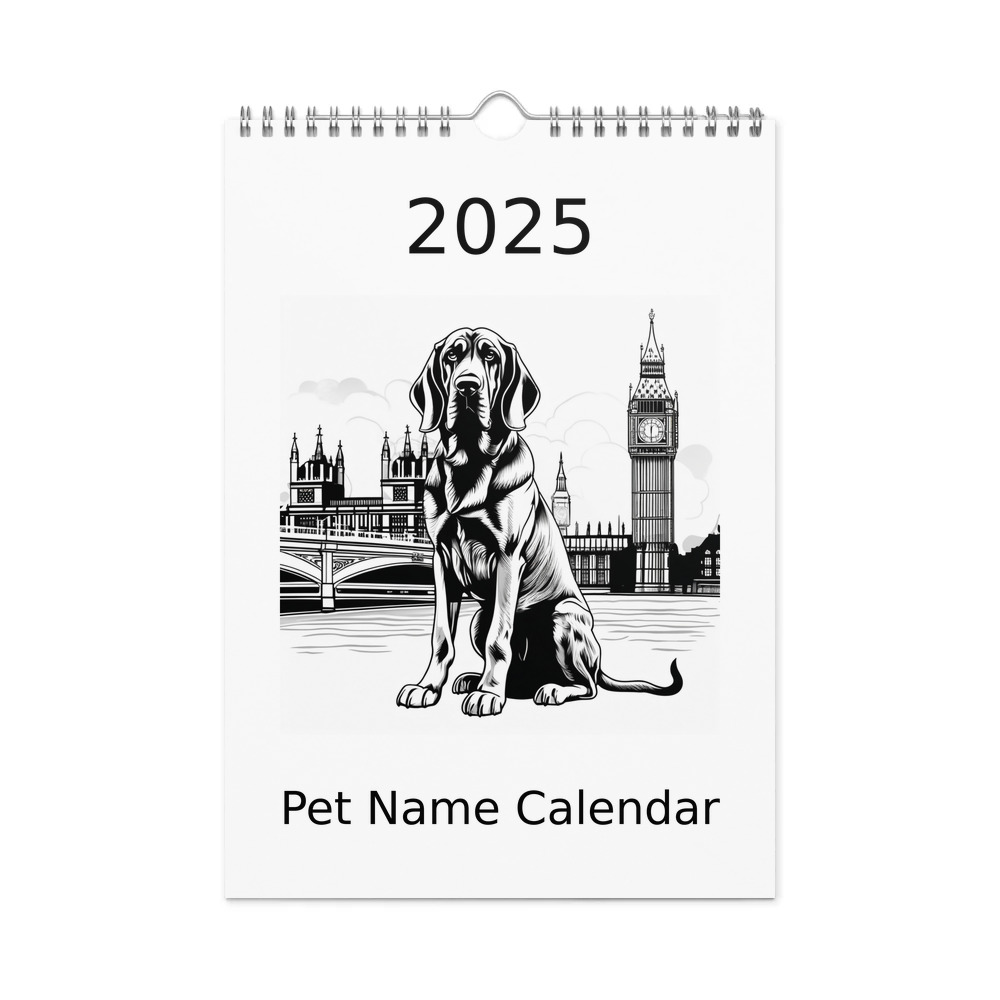 PugMug Custom Bloodhound Wall Calendar (2026)
