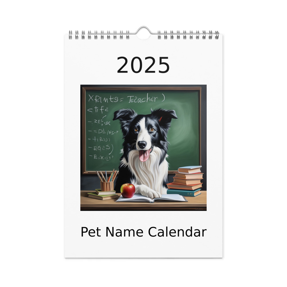 PugMug Custom Border Collie Wall Calendar (2026)