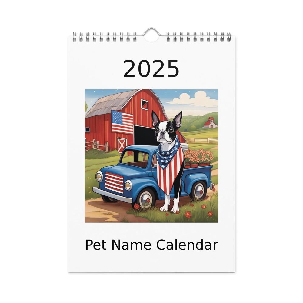 PugMug Custom Boston Terrier Wall Calendar (2026)
