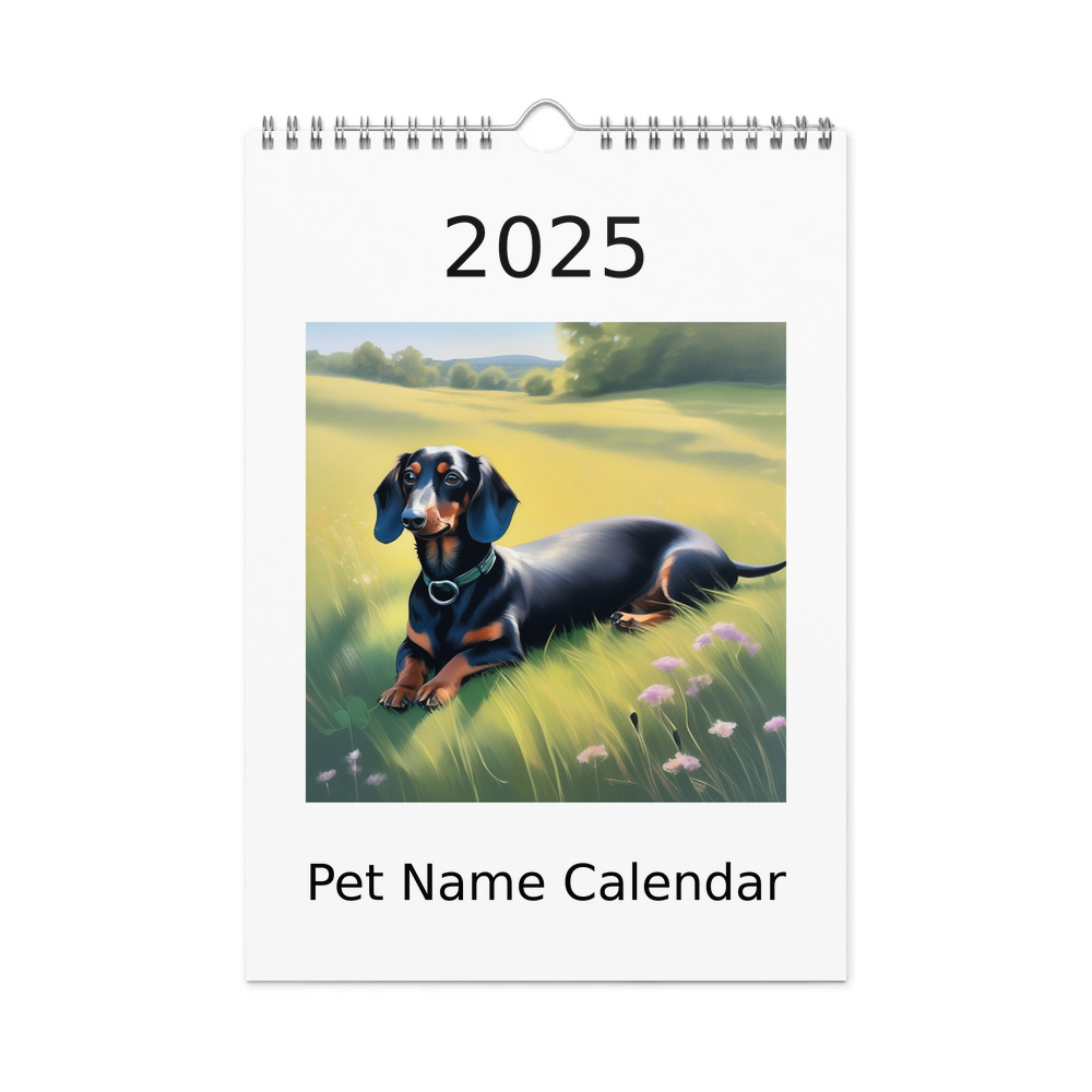 PugMug Custom Black Dachshund Wall Calendar (2026)