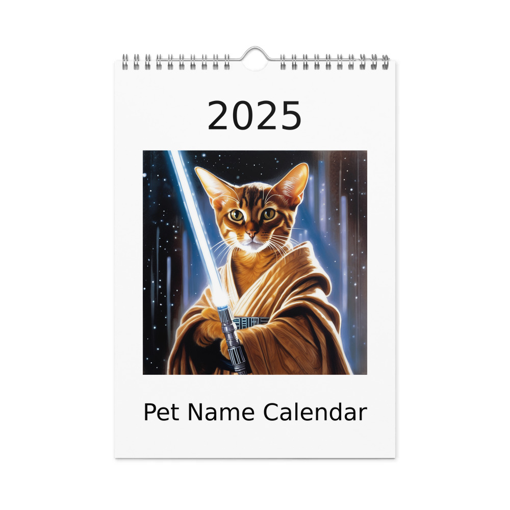 PugMug Custom Tabby Abyssinian Cat Wall Calendar (2026)