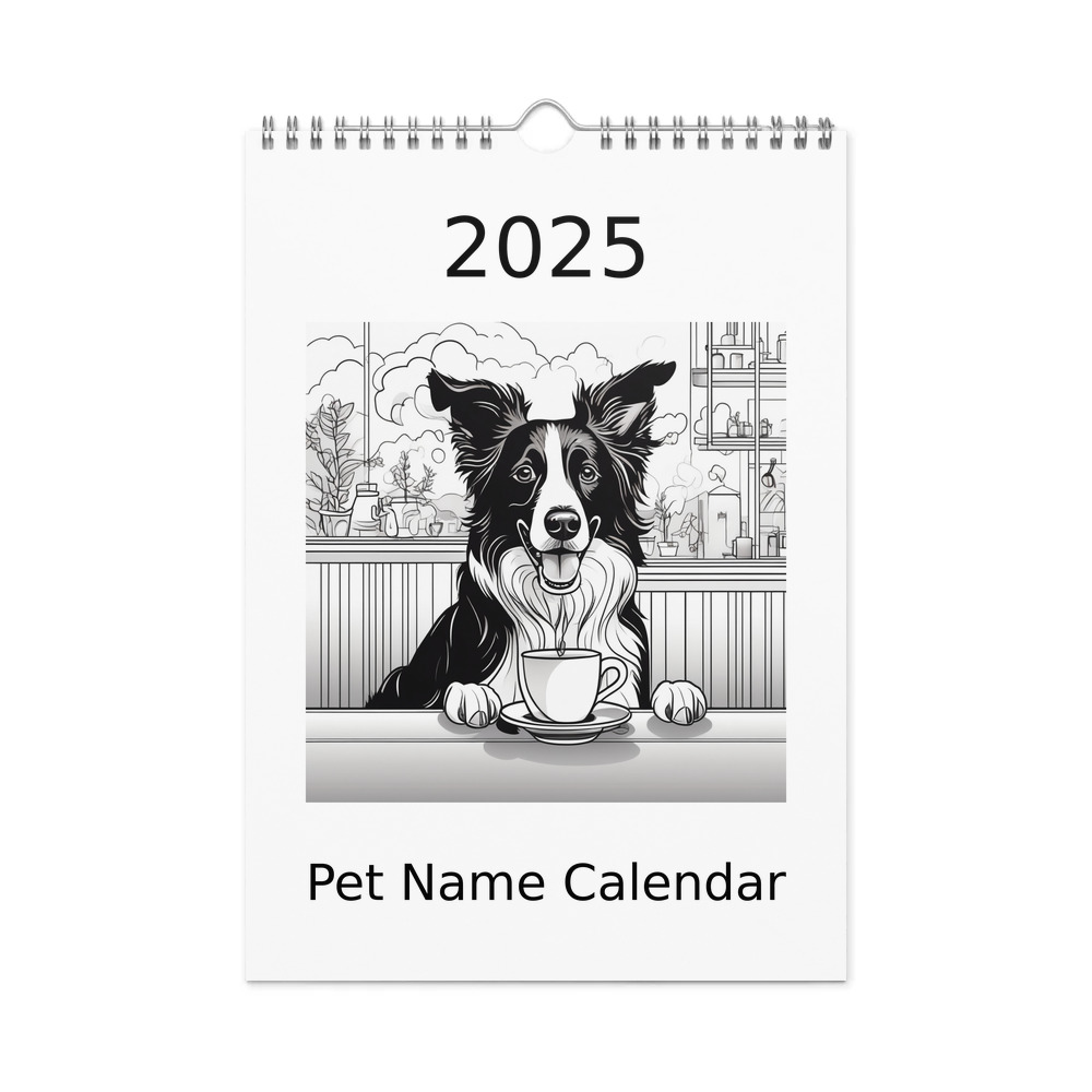 PugMug Custom Border Collie Wall Calendar (2026)