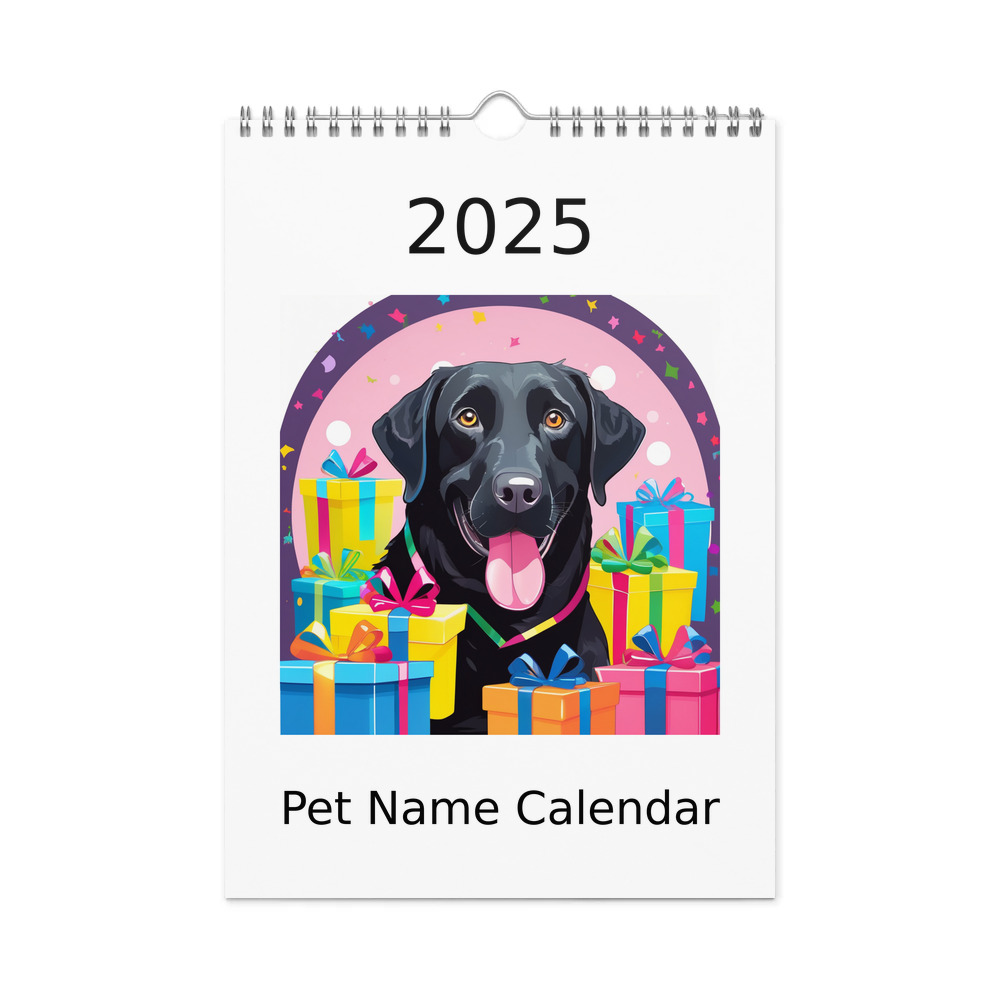 PugMug Custom Black Labrador Retriever Wall Calendar (2026)