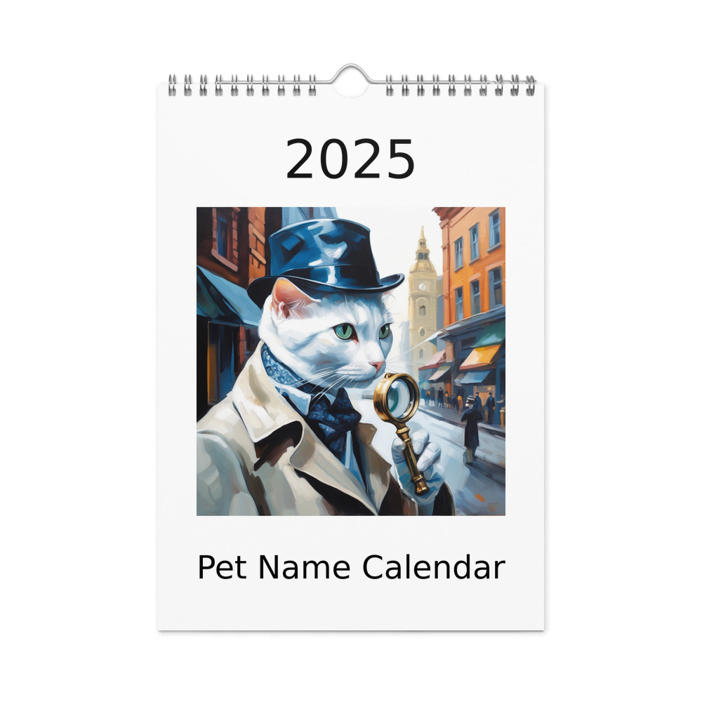 PugMug Custom White Companion Cat Wall Calendar (2026)