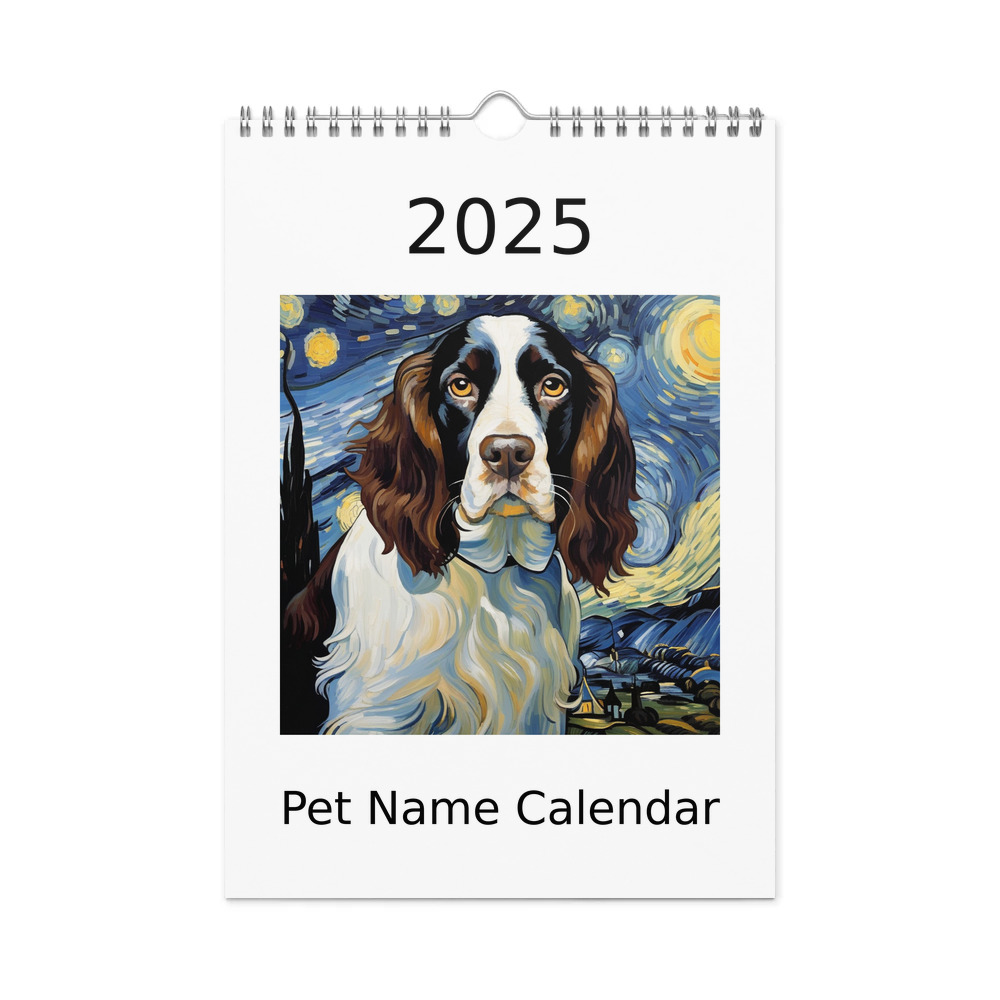 PugMug Custom English Springer Spaniel Wall Calendar (2026)