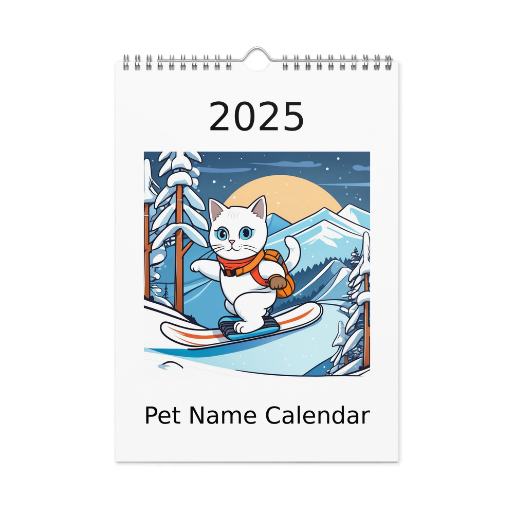 PugMug Custom White Companion Cat Wall Calendar (2026)