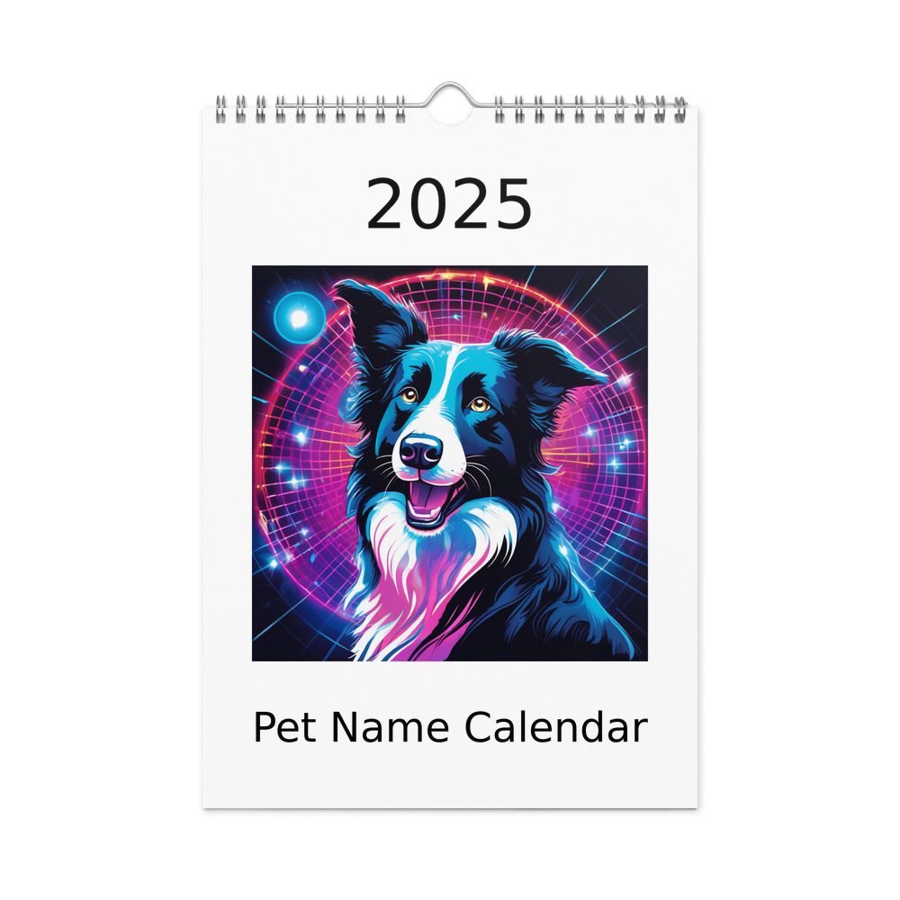 PugMug Custom Border Collie Wall Calendar (2026)