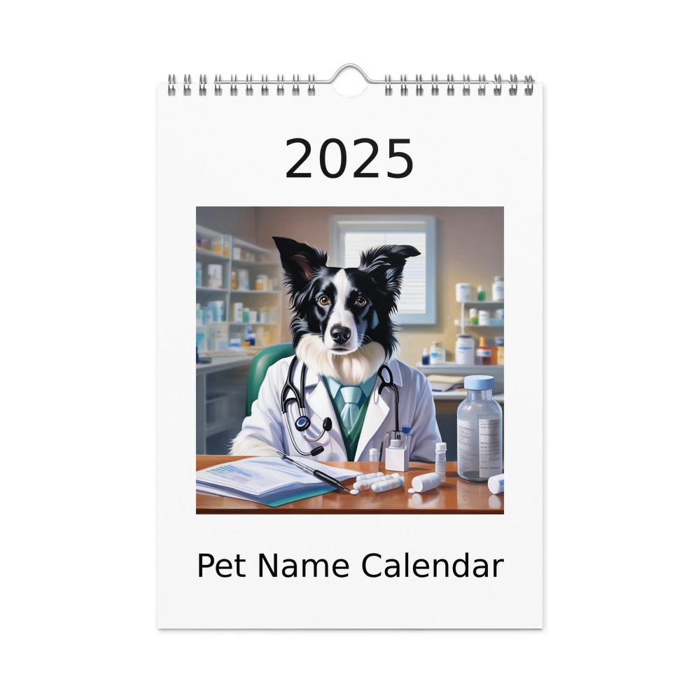 PugMug Custom Border Collie Wall Calendar (2026)