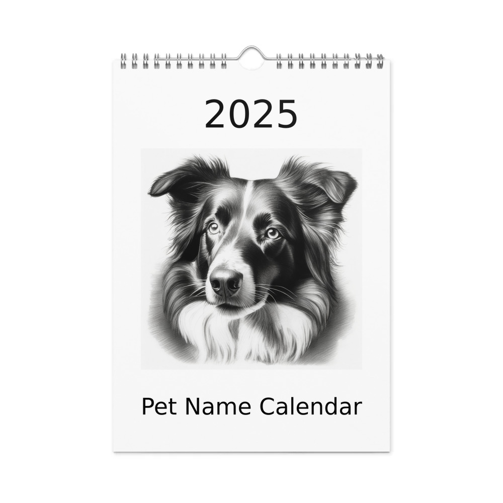 PugMug Custom Border Collie Wall Calendar (2026)