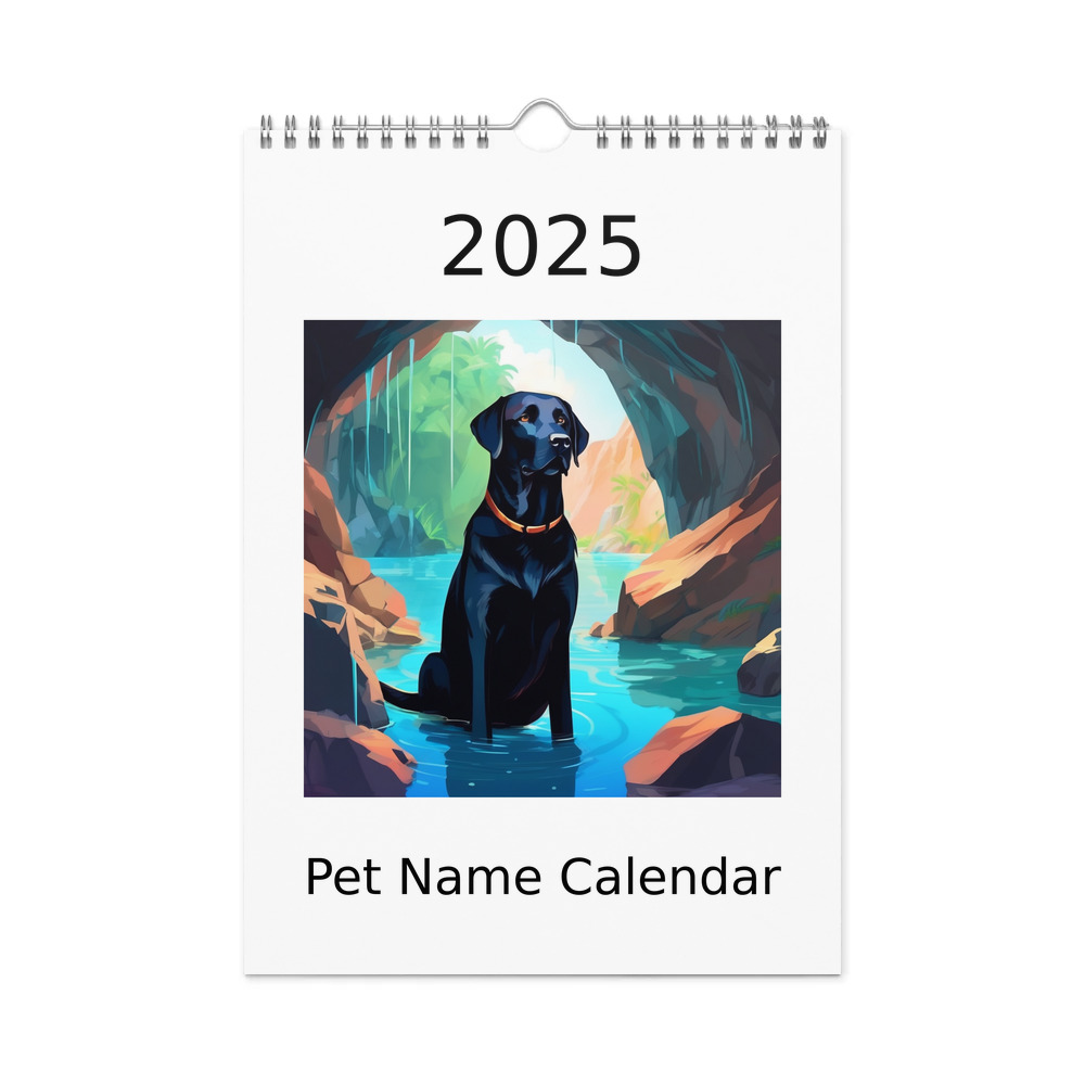 PugMug Custom Black Labrador Retriever Wall Calendar (2026)