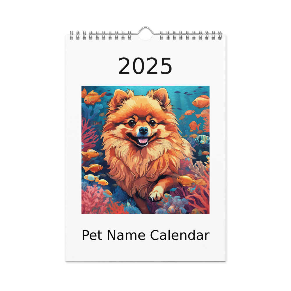 PugMug Custom Tan Pomeranian Wall Calendar (2026)