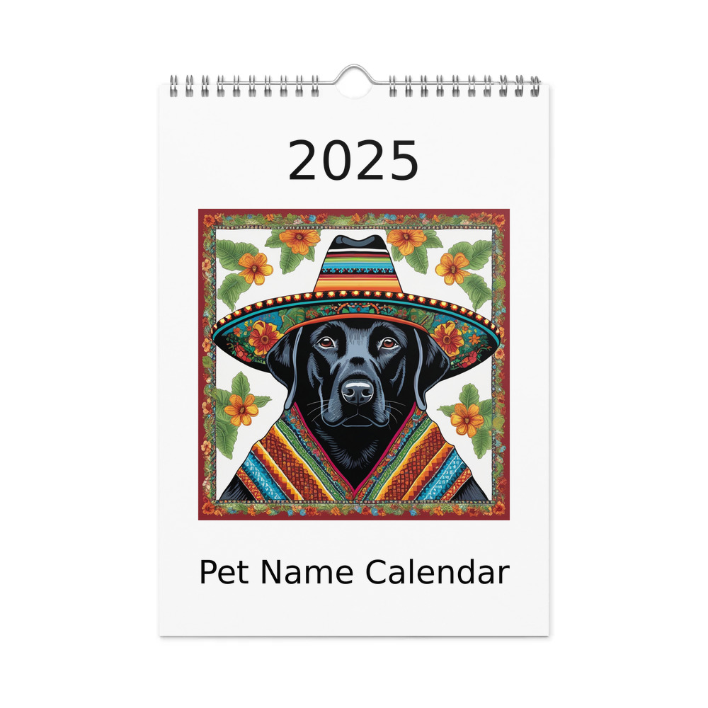 PugMug Custom Black Labrador Retriever Wall Calendar (2026)