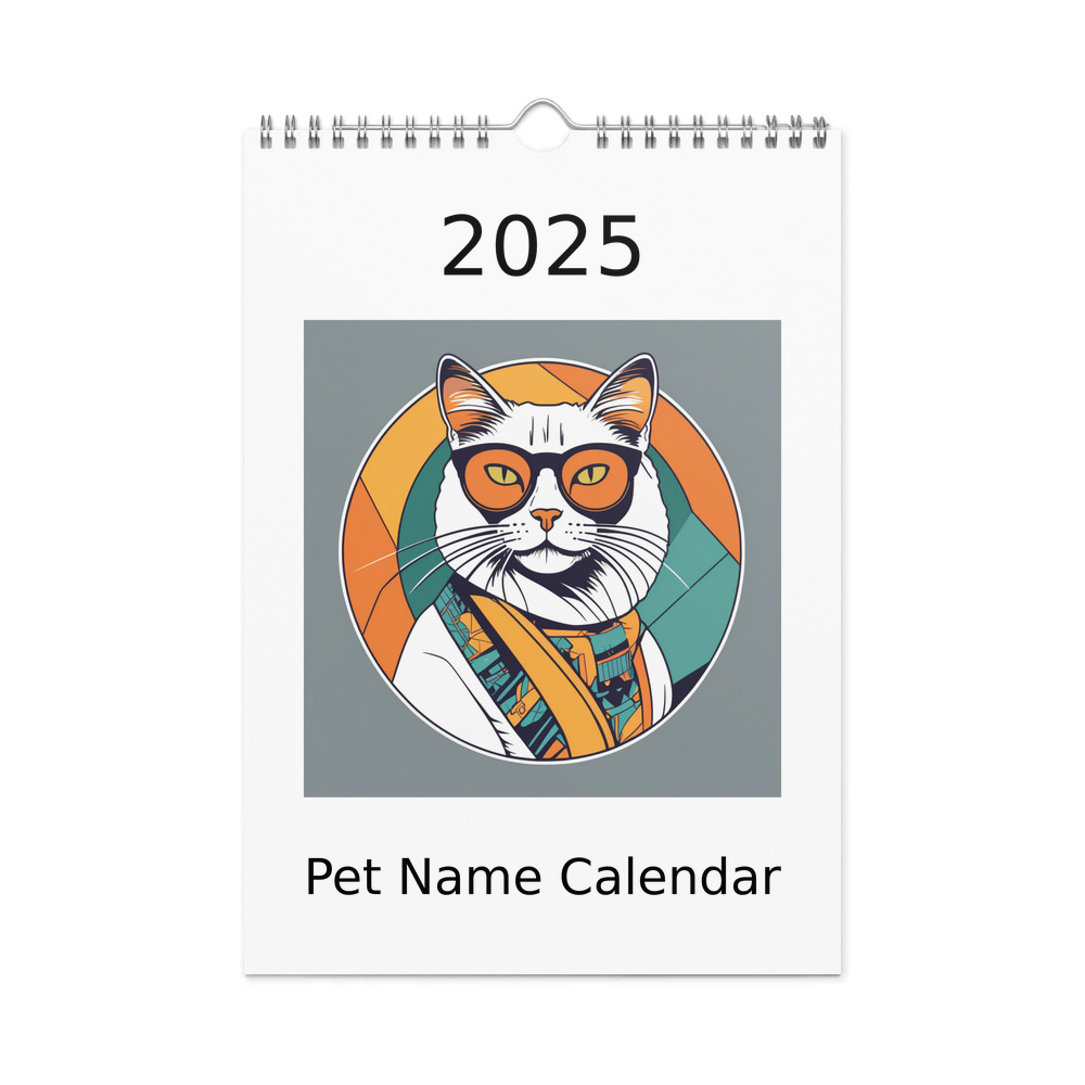 PugMug Custom White Companion Cat Wall Calendar (2026)