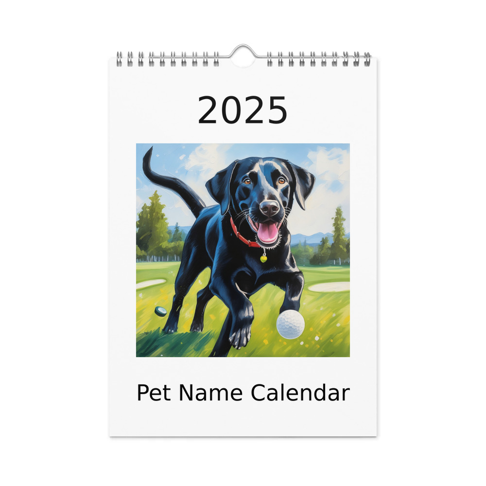 PugMug Custom Black Labrador Retriever Wall Calendar (2026)