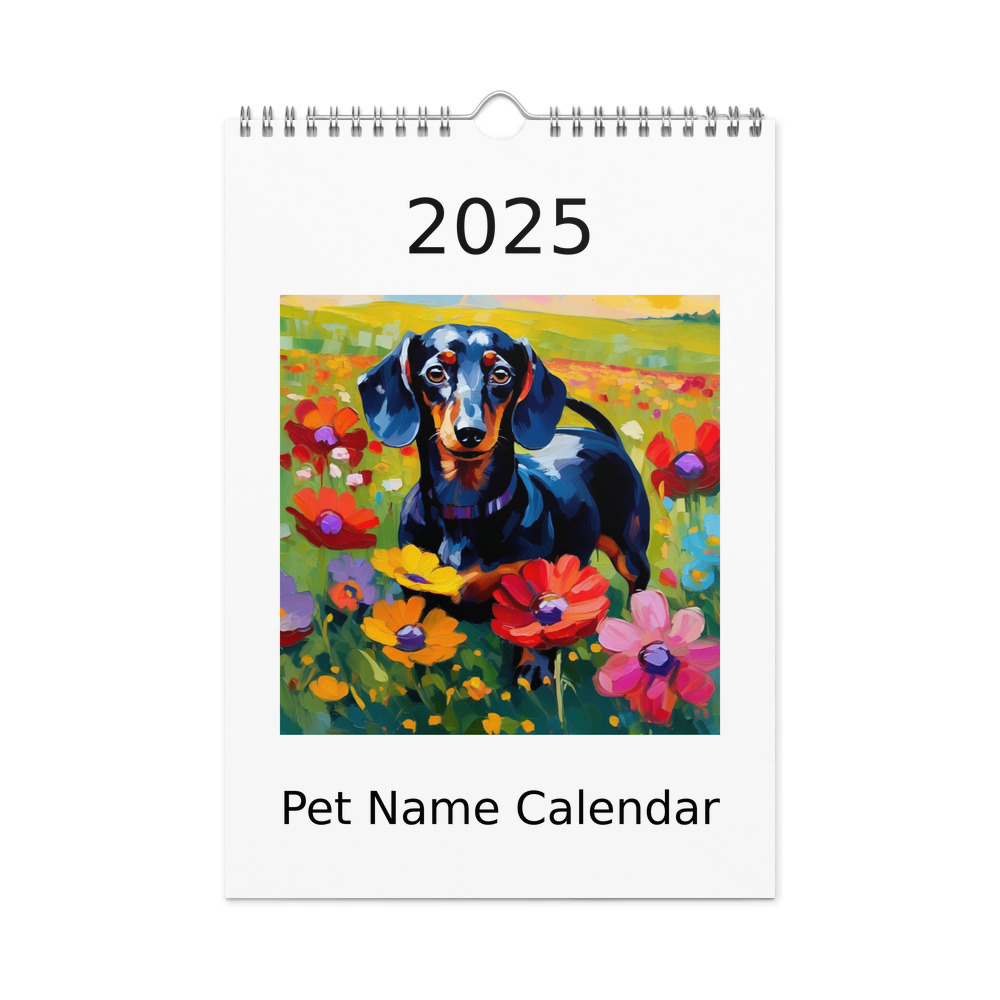 PugMug Custom Black Dachshund Wall Calendar (2026)