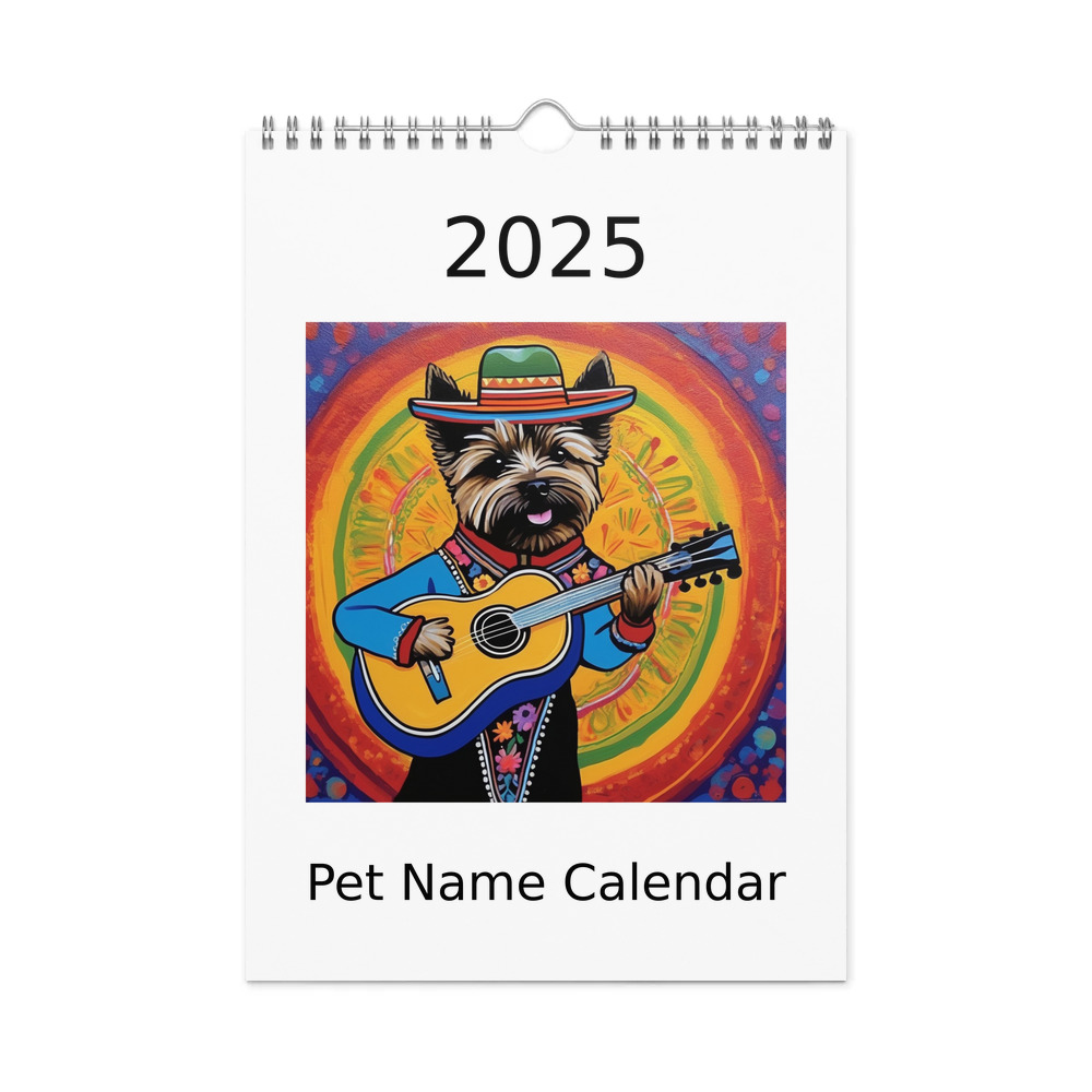 PugMug Custom Cairn Terrier Wall Calendar (2026)