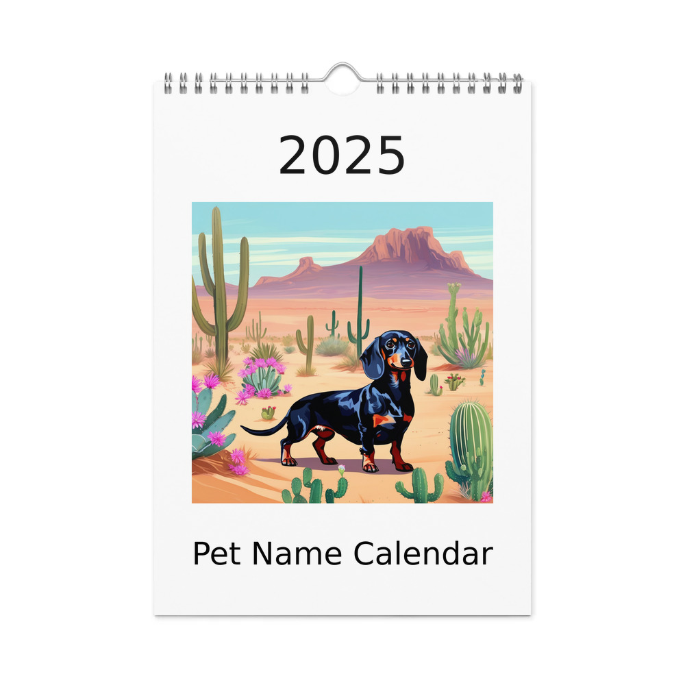 PugMug Custom Black Dachshund Wall Calendar (2026)
