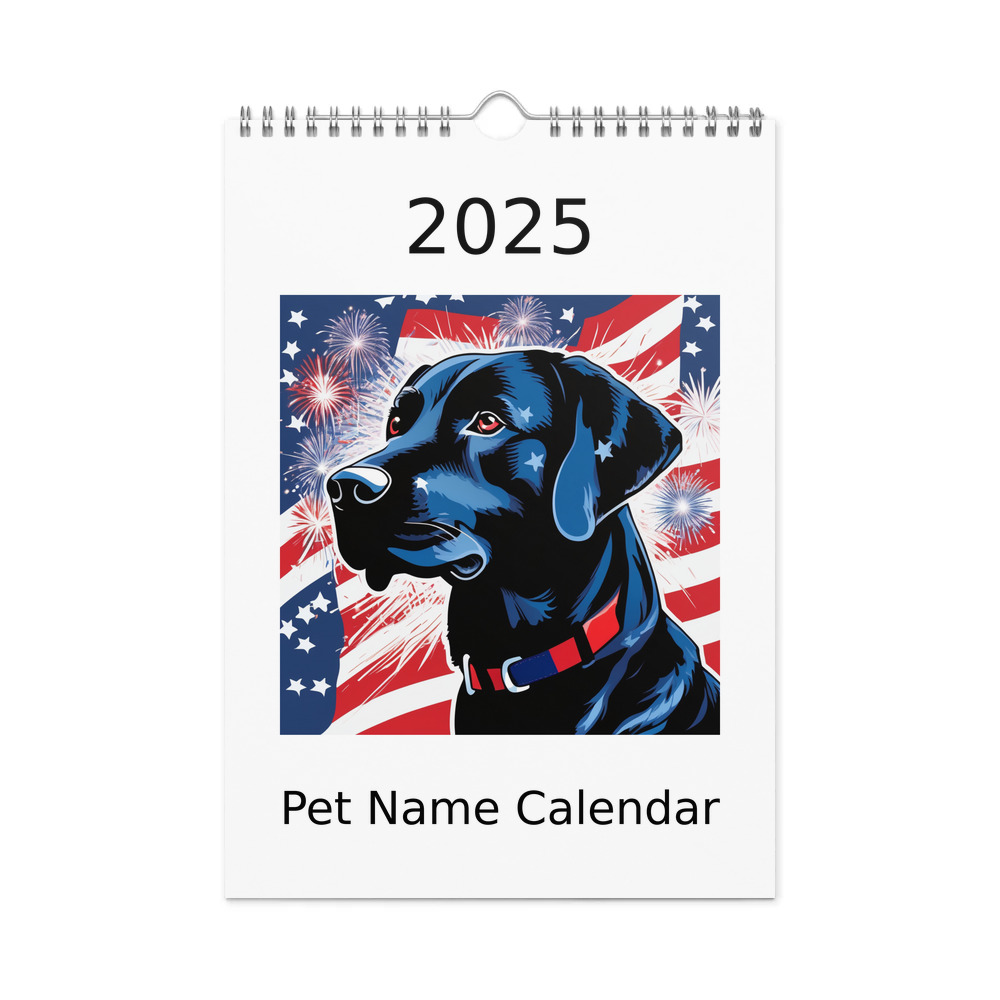 PugMug Custom Black Labrador Retriever Wall Calendar (2026)