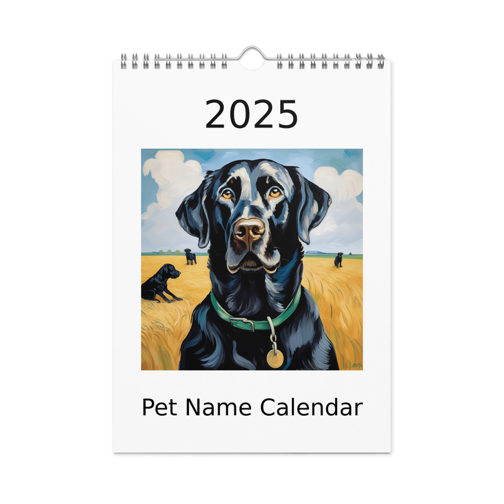PugMug Custom Black Labrador Retriever Wall Calendar (2026)