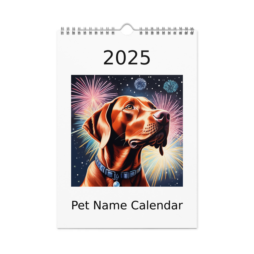 PugMug Custom Vizsla Wall Calendar (2026)