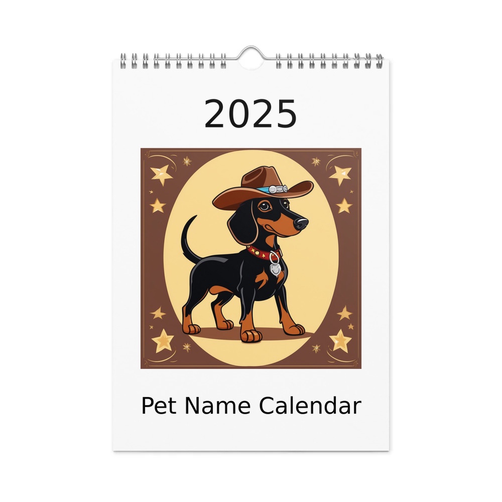 PugMug Custom Black Dachshund Wall Calendar (2026)