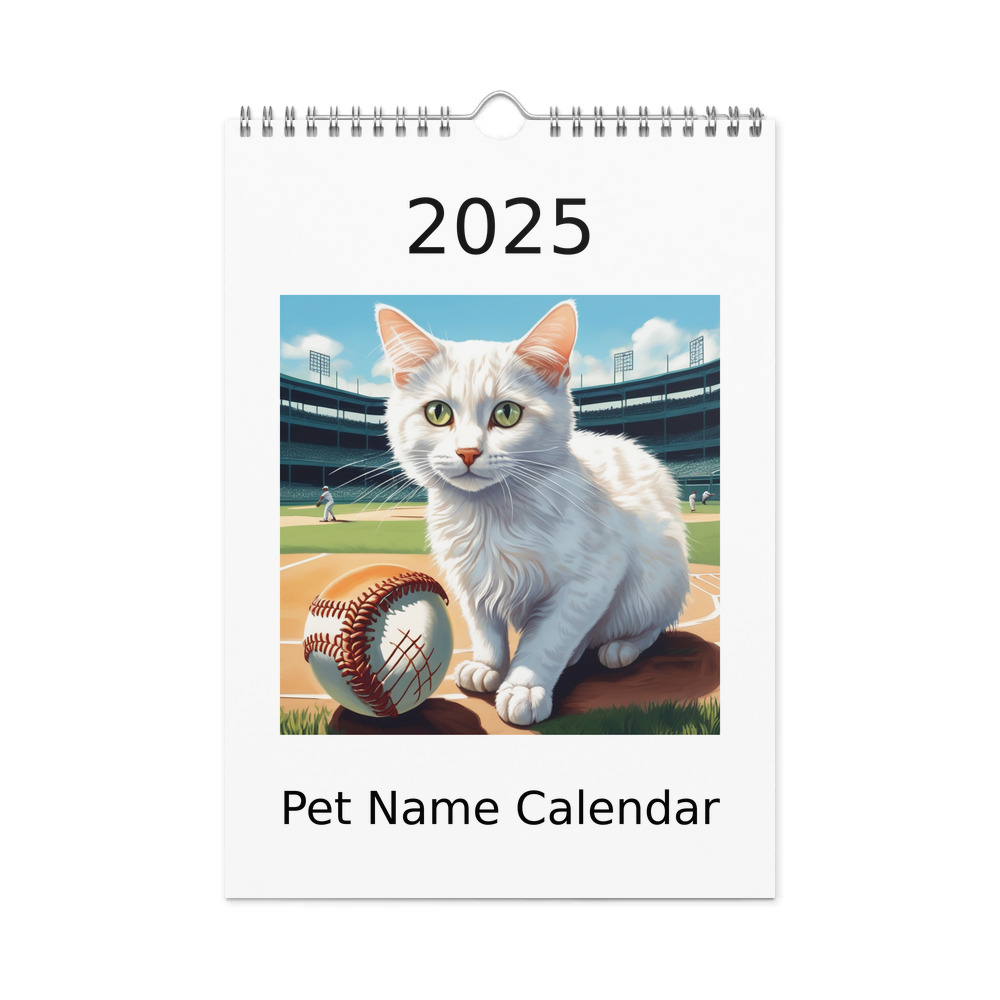 PugMug Custom White Companion Cat Wall Calendar (2026)