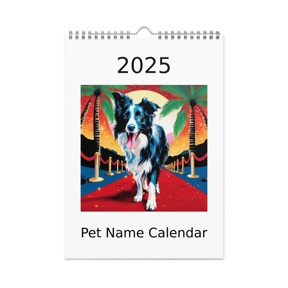 PugMug Custom Border Collie Wall Calendar (2026)