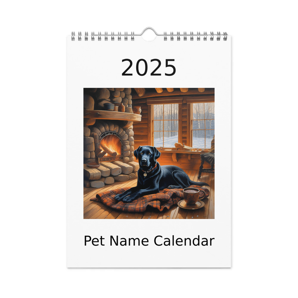 PugMug Custom Black Labrador Retriever Wall Calendar (2026)