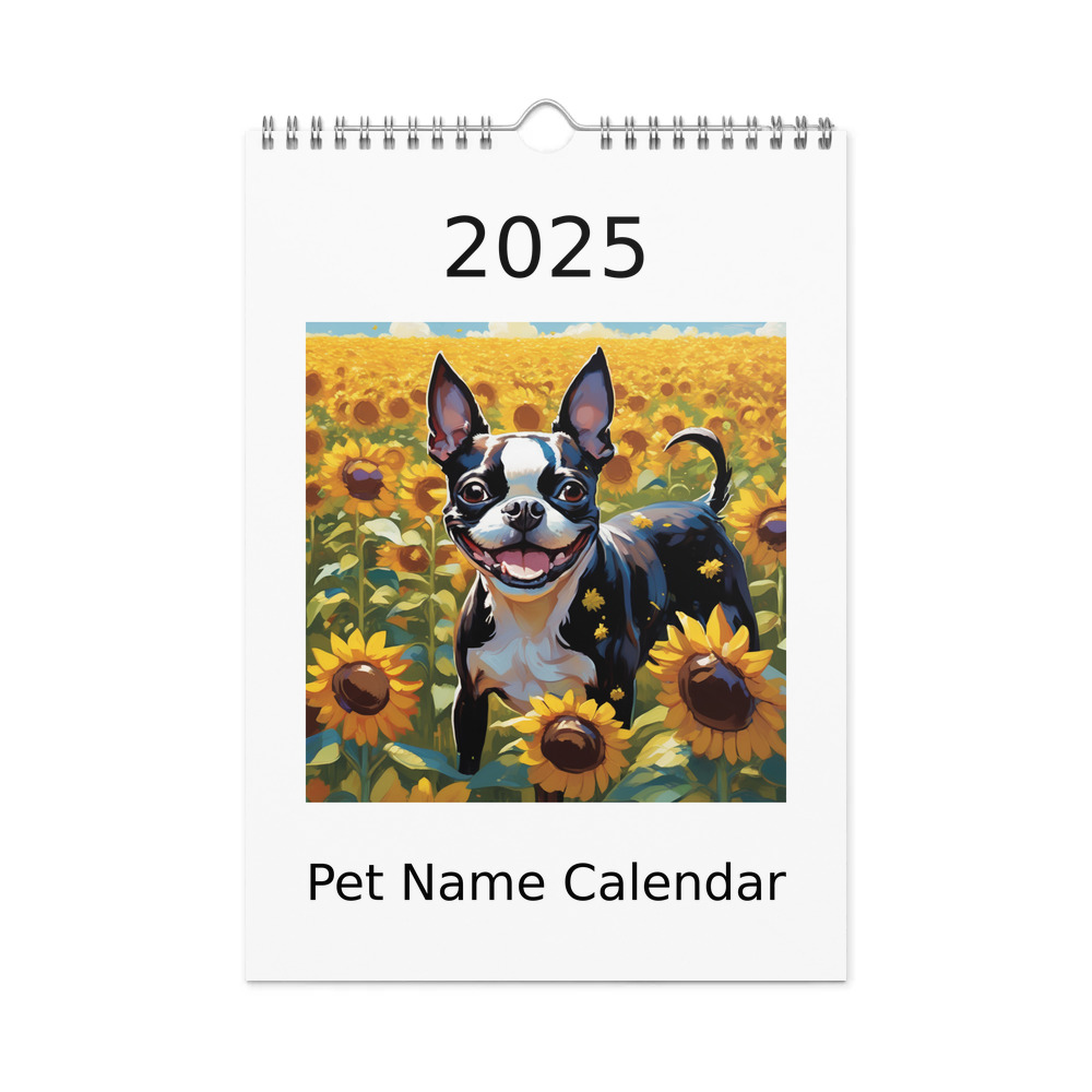PugMug Custom Boston Terrier Wall Calendar (2026)