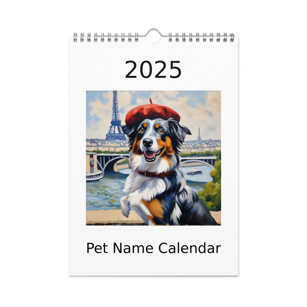 PugMug Custom Australian Shepherd Dog Wall Calendar (2026)