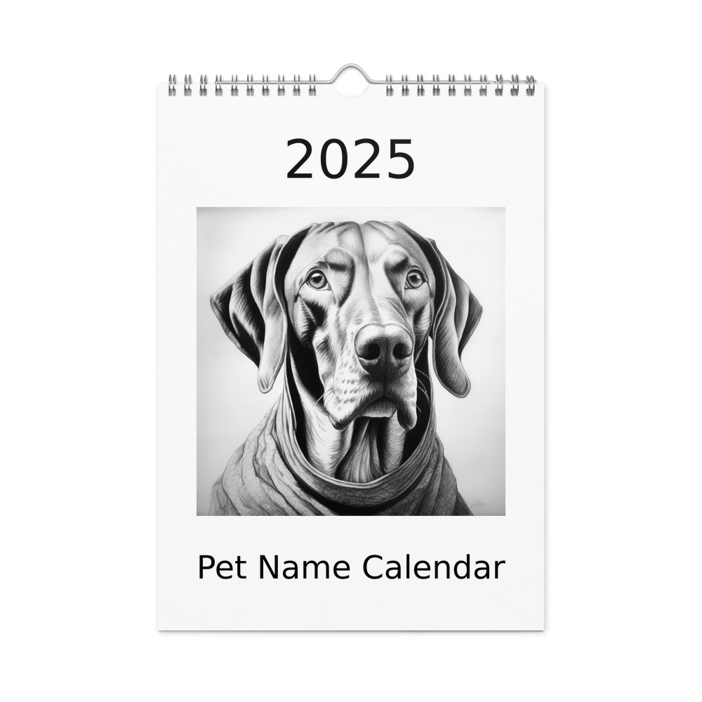 PugMug Custom Vizsla Wall Calendar (2026)