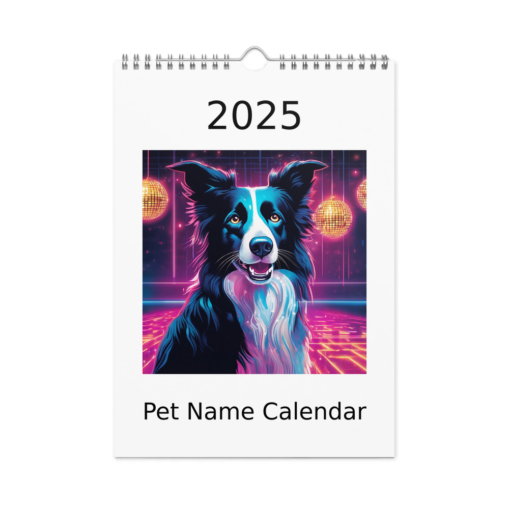 PugMug Custom Border Collie Wall Calendar (2026)