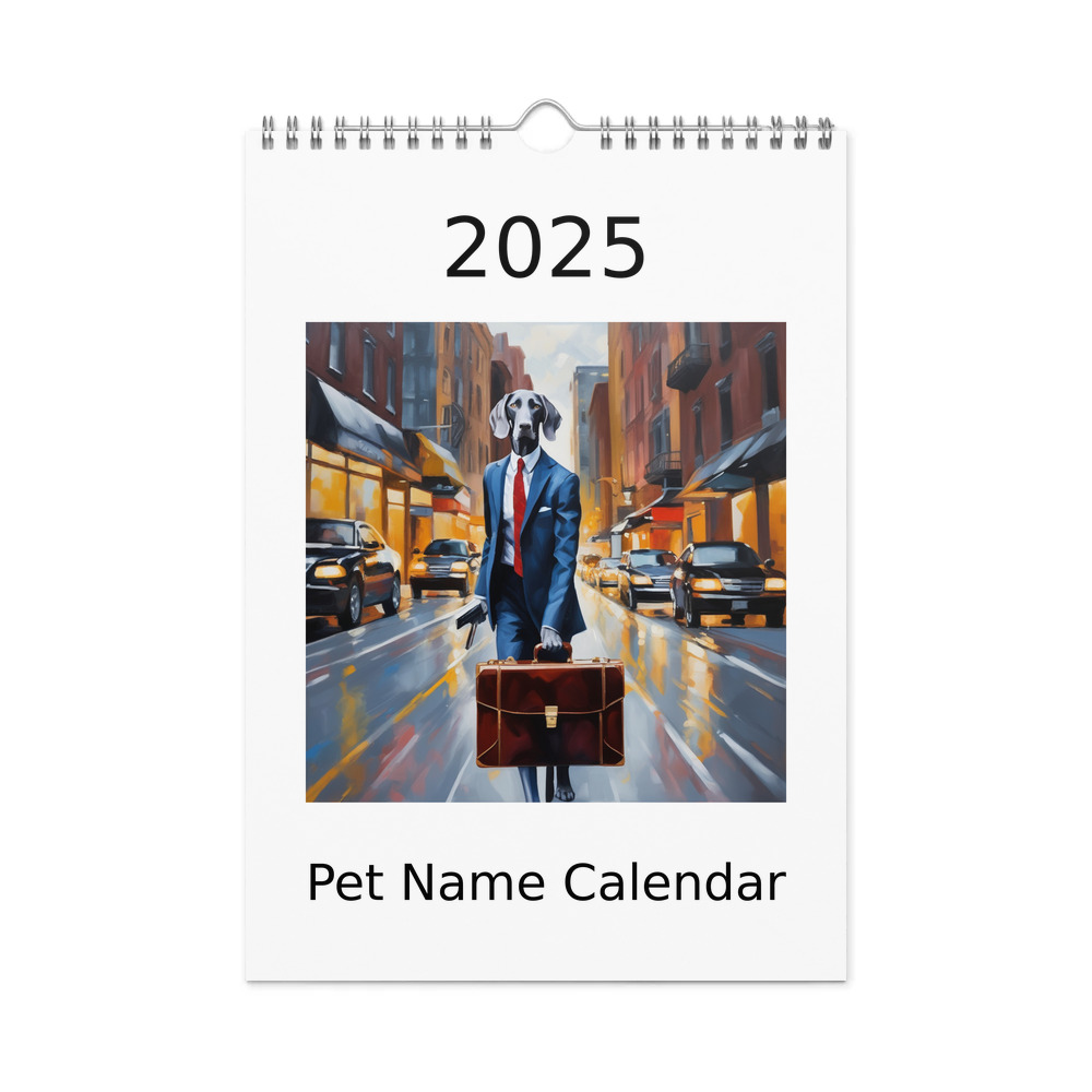 PugMug Custom Weimaraner Wall Calendar (2026)