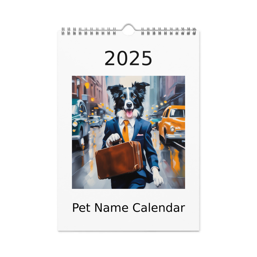 PugMug Custom Border Collie Wall Calendar (2026)