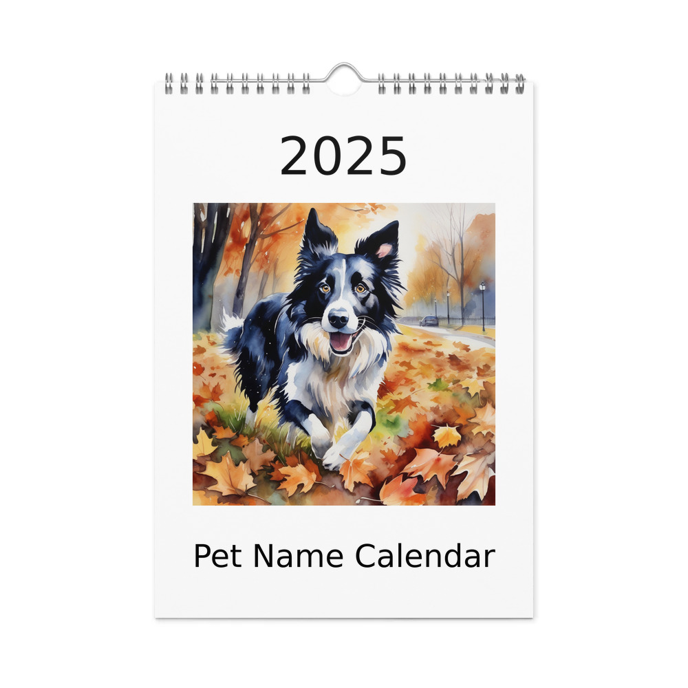 PugMug Custom Border Collie Wall Calendar (2026)