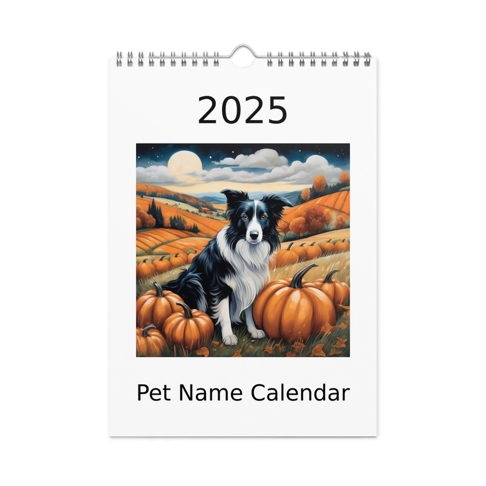 PugMug Custom Border Collie Wall Calendar (2026)