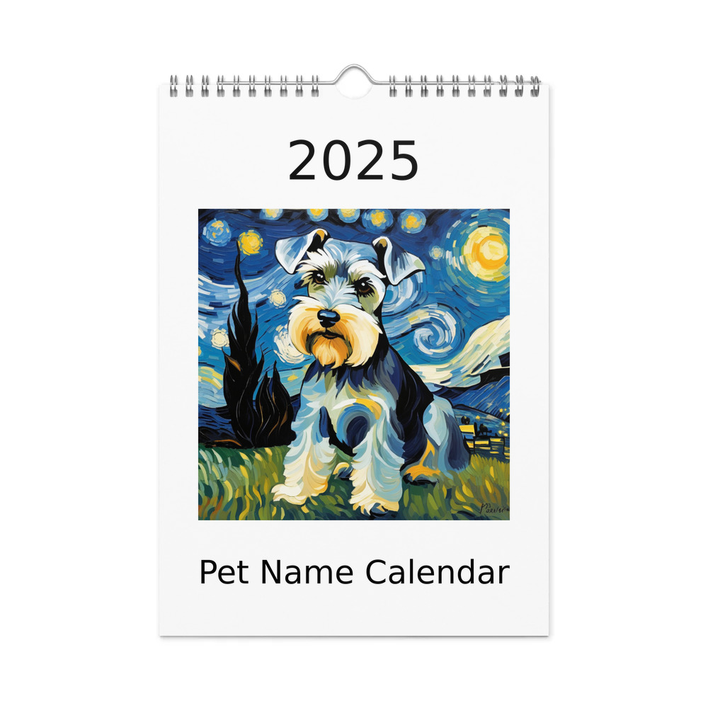 PugMug Custom Miniature Schnauzer Wall Calendar (2026)