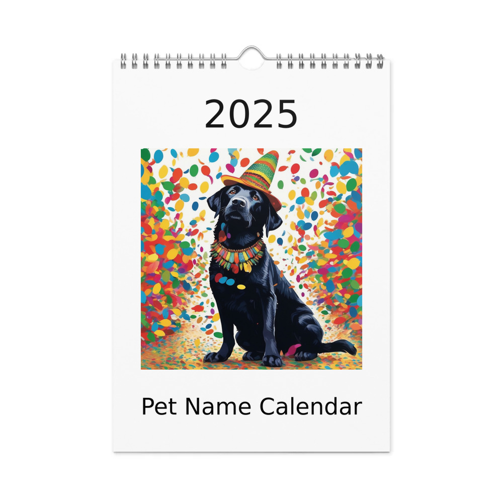 PugMug Custom Black Labrador Retriever Wall Calendar (2026)