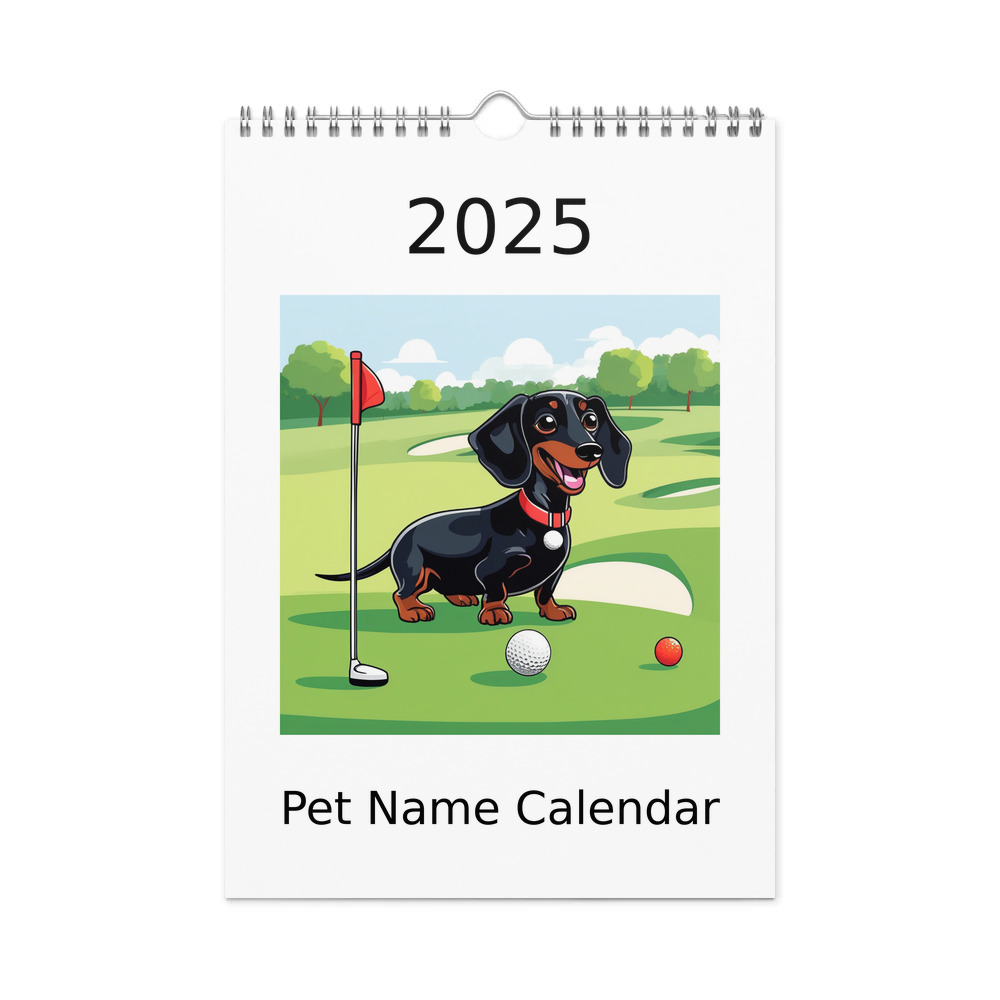 PugMug Custom Black Dachshund Wall Calendar (2026)