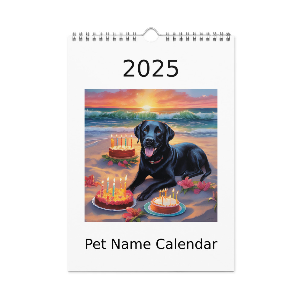 PugMug Custom Black Labrador Retriever Wall Calendar (2026)